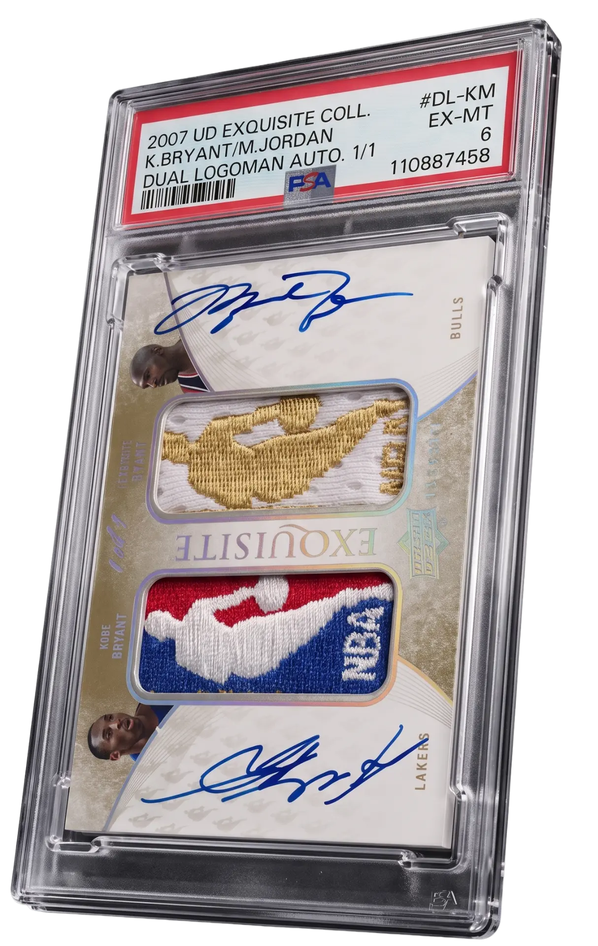 One-of-one Michael Jordan and Kobe Bryant signed sports card